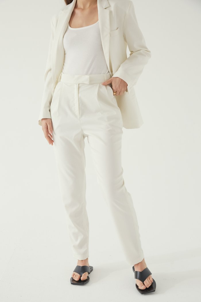 Almina Concept White Tencel Trousers