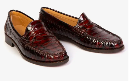 Penelope Chilvers Croc Leather Loafer 