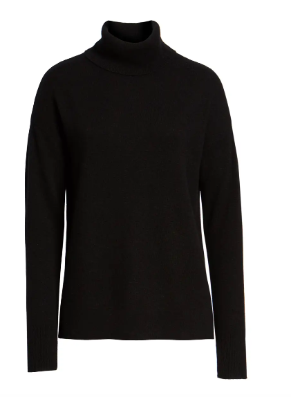 Halogen Black Cashmere Turtleneck 