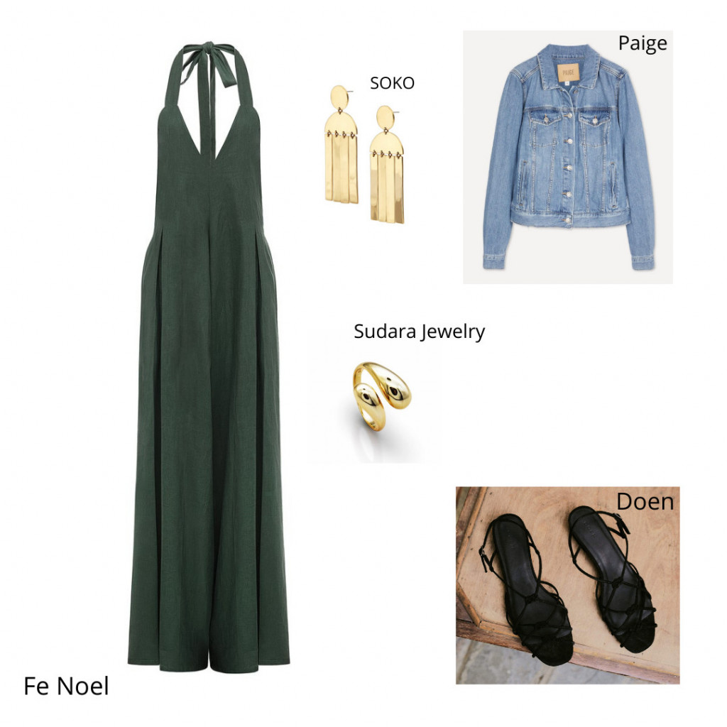 Fe Noel Jumpsuit and Doen Sandals 