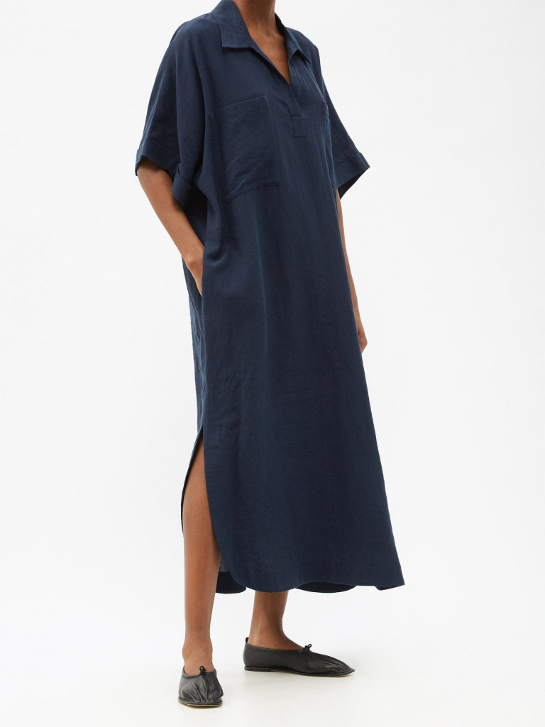 Raey Blue Linen Dress