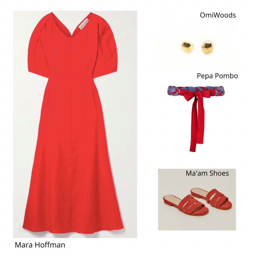 Mara Hoffman Sicily Dress and Ma'ma CJ sandals 