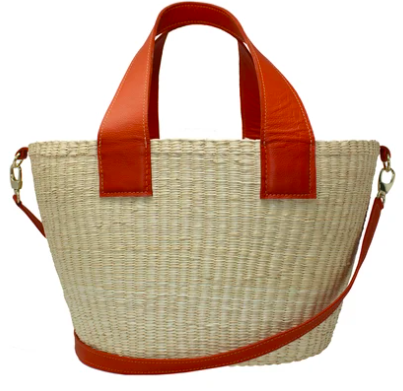 Sensi Studio natural straw/orange bag